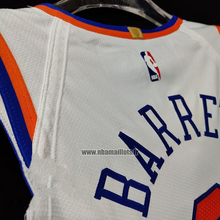 Maillot New York Knicks Rj Barrett NO 9 Association Authentique Blanc